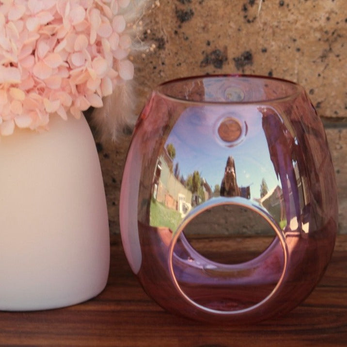 Pink Translucent Glass Wax Melt Burner