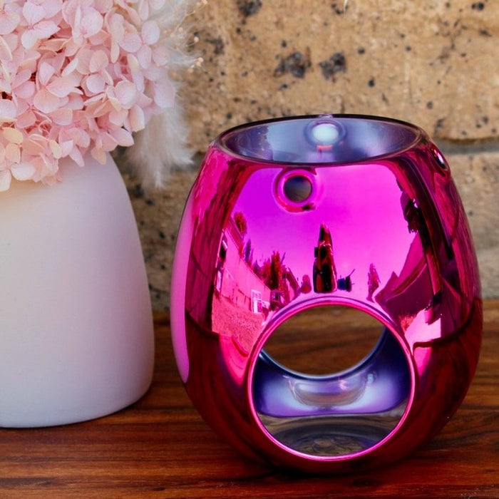 Electroplated Pink Glass Wax Melt Burner
